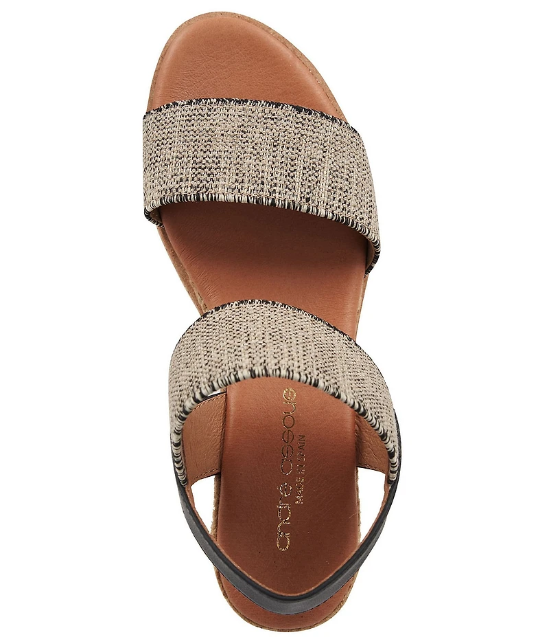 Andre Assous Neveah Raffia Ankle Strap Espadrille Platform Wedge Sandals