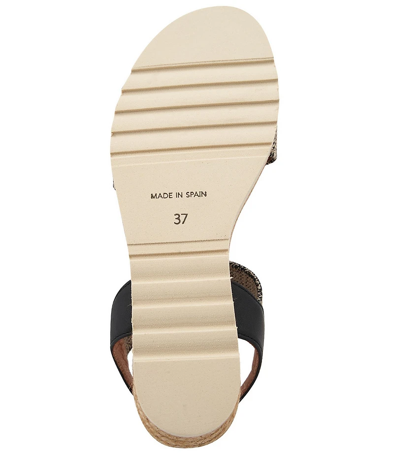 Andre Assous Neveah Raffia Ankle Strap Espadrille Platform Wedge Sandals