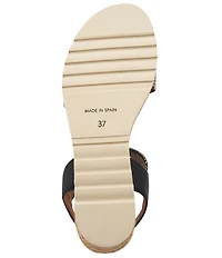 Andre Assous Neveah Raffia Ankle Strap Espadrille Platform Wedge Sandals