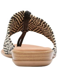 Andre Assous Nice Woven Stretch Raffia Thong Flat Sandals