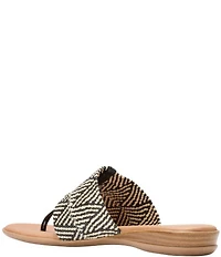 Andre Assous Nice Woven Stretch Raffia Thong Flat Sandals