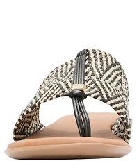 Andre Assous Nice Woven Stretch Raffia Thong Flat Sandals