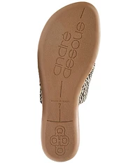 Andre Assous Nice Woven Stretch Raffia Thong Flat Sandals