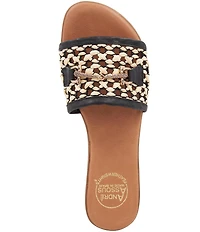 Andre Assous Niles Raffia Bit Buckle Slides