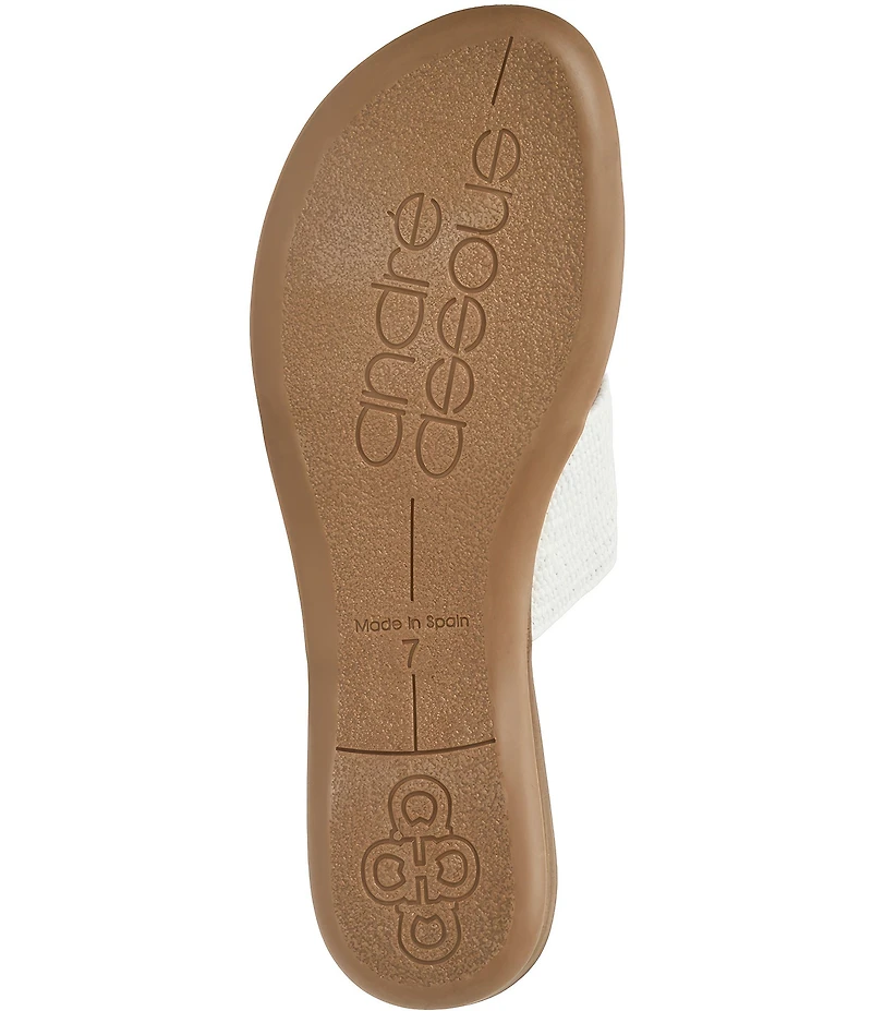 Andre Assous Nixi Stretch Raffia Ornamented Thong Sandals