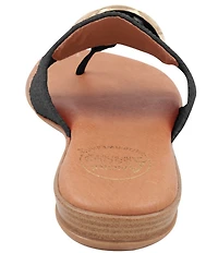 Andre Assous Nixi Stretch Raffia Ornamented Thong Sandals