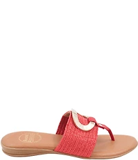 Andre Assous Nixi Stretch Raffia Ornamented Thong Sandals