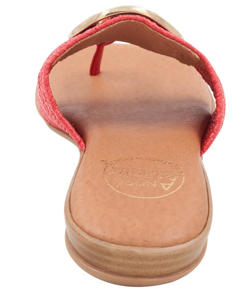 Andre Assous Nixi Stretch Raffia Ornamented Thong Sandals