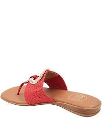 Andre Assous Nixi Stretch Raffia Ornamented Thong Sandals