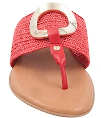 Andre Assous Nixi Stretch Raffia Ornamented Thong Sandals
