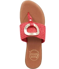 Andre Assous Nixi Stretch Raffia Ornamented Thong Sandals