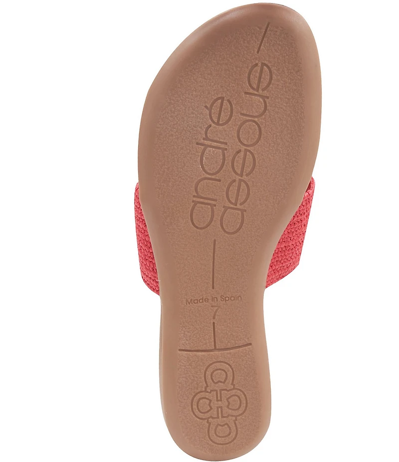 Andre Assous Nixi Stretch Raffia Ornamented Thong Sandals