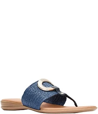 Andre Assous Nixi Stretch Raffia Ornamented Thong Sandals