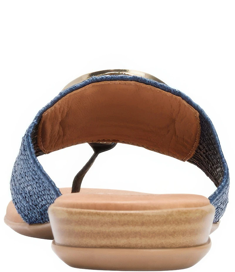 Andre Assous Nixi Stretch Raffia Ornamented Thong Sandals