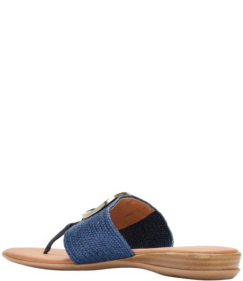 Andre Assous Nixi Stretch Raffia Ornamented Thong Sandals