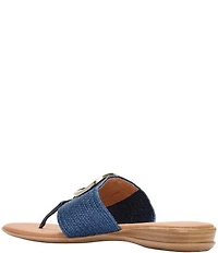 Andre Assous Nixi Stretch Raffia Ornamented Thong Sandals