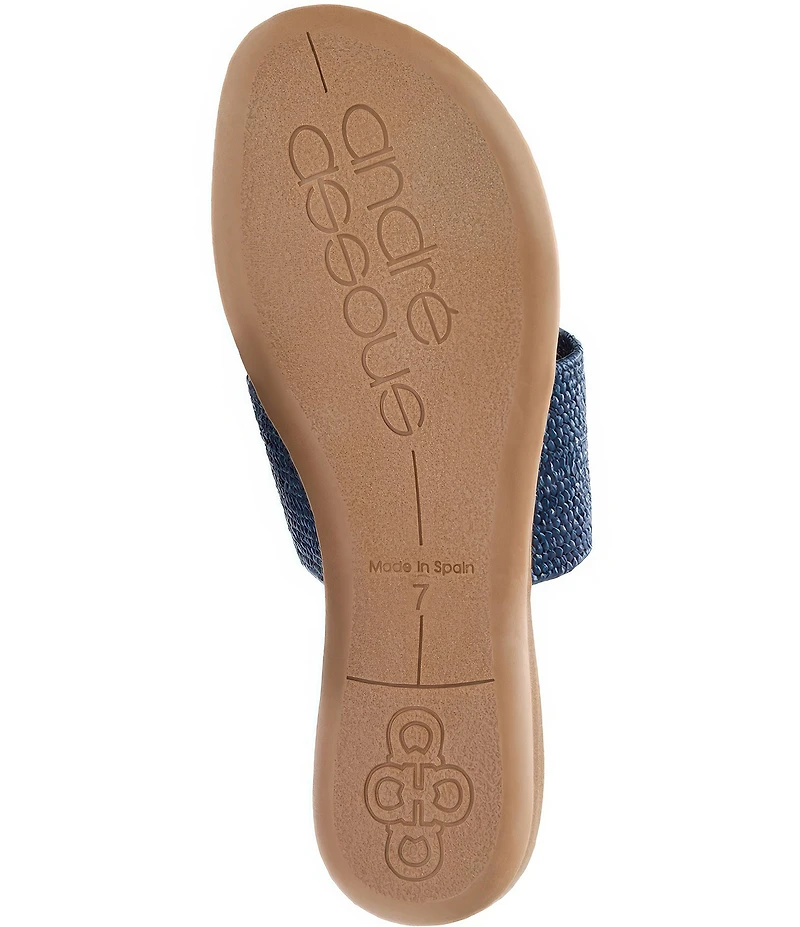 Andre Assous Nixi Stretch Raffia Ornamented Thong Sandals