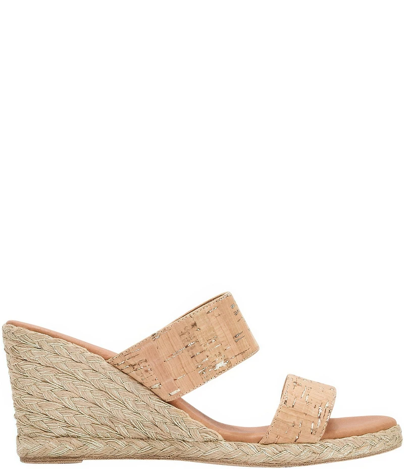 Andre Assous Nolita Cork Espadrille Wedge Slide Sandals