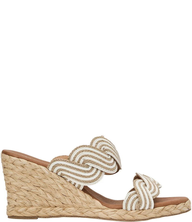 Andre Assous Nolita Twist Raffia Espadrille Wedge Slide Sandals