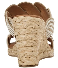 Andre Assous Nolita Twist Raffia Espadrille Wedge Slide Sandals