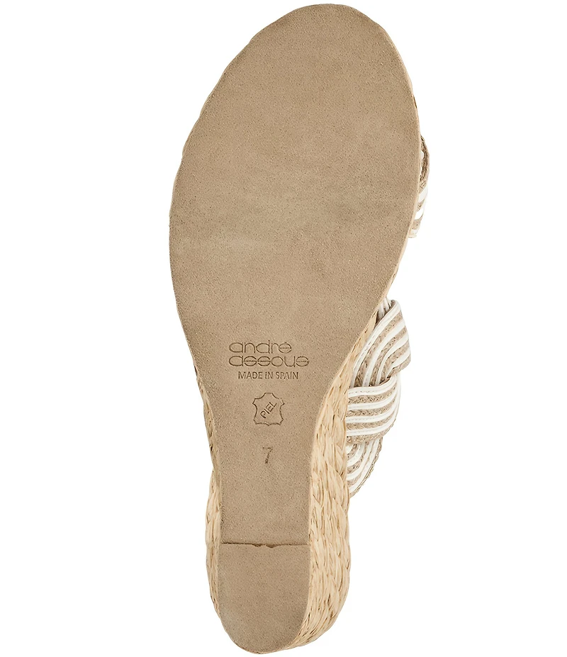 Andre Assous Nolita Twist Raffia Espadrille Wedge Slide Sandals