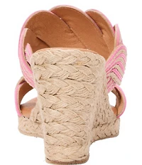 Andre Assous Nolita Twist Raffia Espadrille Wedge Slide Sandals