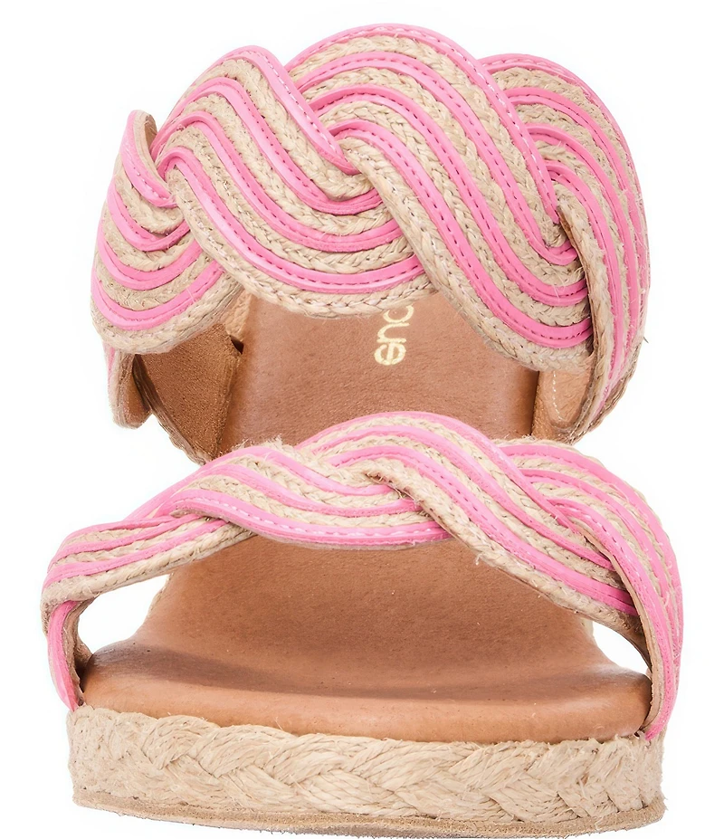 Andre Assous Nolita Twist Raffia Espadrille Wedge Slide Sandals
