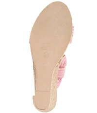 Andre Assous Nolita Twist Raffia Espadrille Wedge Slide Sandals