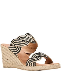 Andre Assous Nolita Twist Raffia Espadrille Wedge Slide Sandals