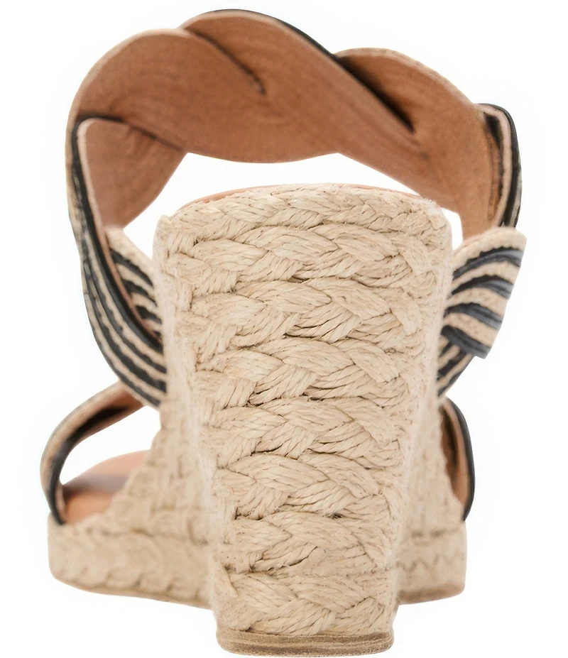 Andre Assous Nolita Twist Raffia Espadrille Wedge Slide Sandals