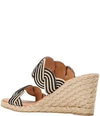 Andre Assous Nolita Twist Raffia Espadrille Wedge Slide Sandals
