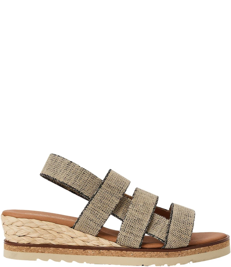 Andre Assous Noma Stretch Raffia Slingback Wedge Sandals