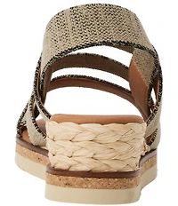 Andre Assous Noma Stretch Raffia Slingback Wedge Sandals