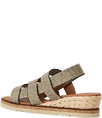Andre Assous Noma Stretch Raffia Slingback Wedge Sandals