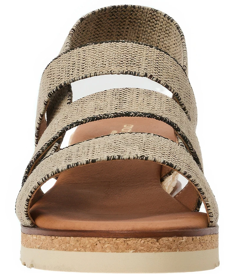 Andre Assous Noma Stretch Raffia Slingback Wedge Sandals