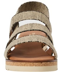 Andre Assous Noma Stretch Raffia Slingback Wedge Sandals