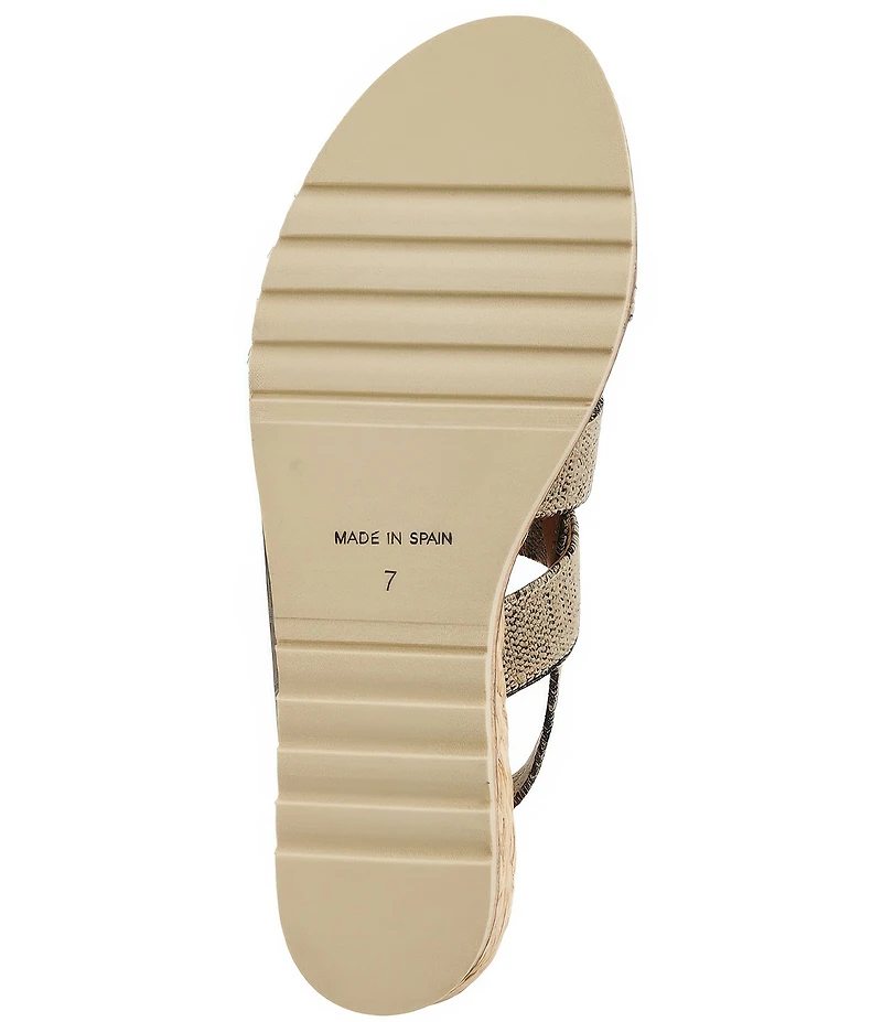 Andre Assous Noma Stretch Raffia Slingback Wedge Sandals