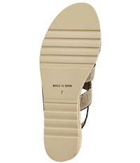 Andre Assous Noma Stretch Raffia Slingback Wedge Sandals