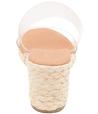 Andre Assous Nori Clear Vinyl Espadrille Wedge Slide Sandals