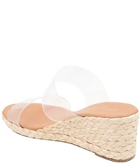 Andre Assous Nori Clear Vinyl Espadrille Wedge Slide Sandals