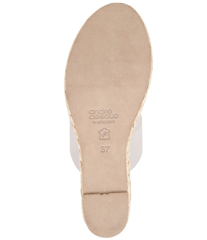 Andre Assous Nori Clear Vinyl Espadrille Wedge Slide Sandals