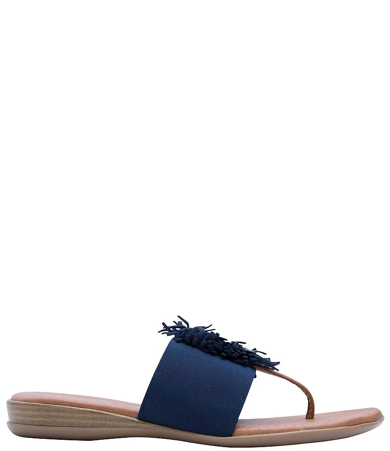 Andre Assous Novalee Featherweight Elastic Leather Fringe Thong Sandals