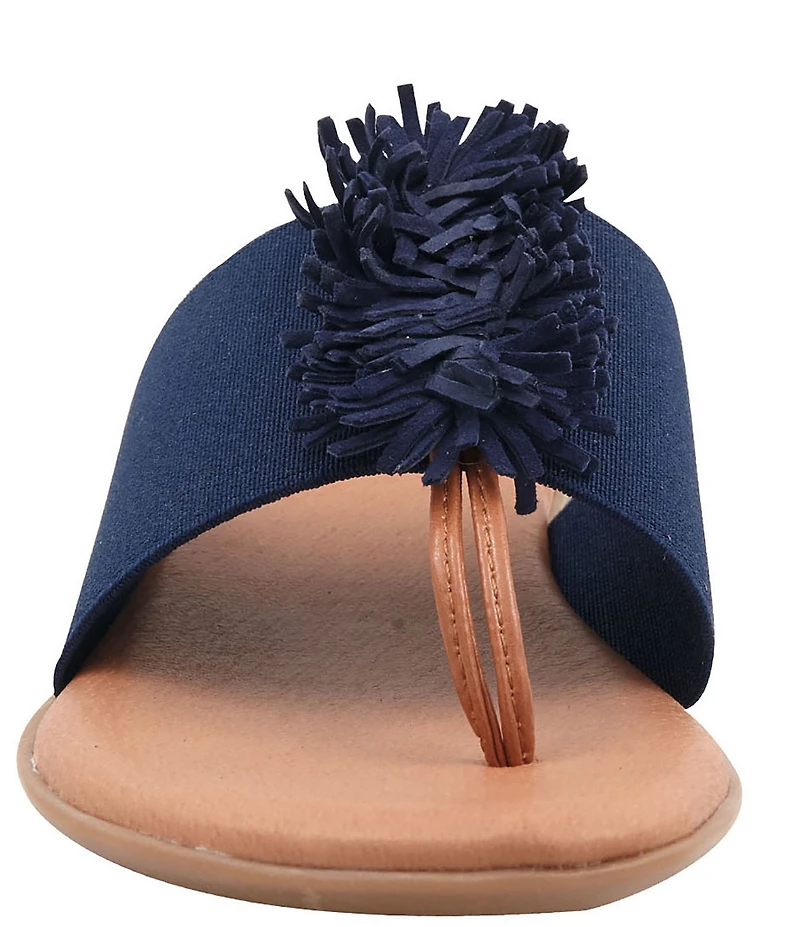 Andre Assous Novalee Featherweight Elastic Leather Fringe Thong Sandals