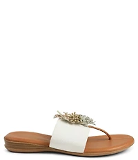 Andre Assous Novalee Featherweight Elastic Leather Fringe Thong Sandals
