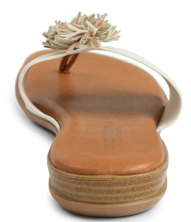 Andre Assous Novalee Featherweight Elastic Leather Fringe Thong Sandals