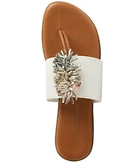 Andre Assous Novalee Featherweight Elastic Leather Fringe Thong Sandals