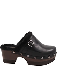 Andre Assous Orla Leather Faux Fur Lined Studded Clogs