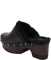Andre Assous Orla Leather Faux Fur Lined Studded Clogs