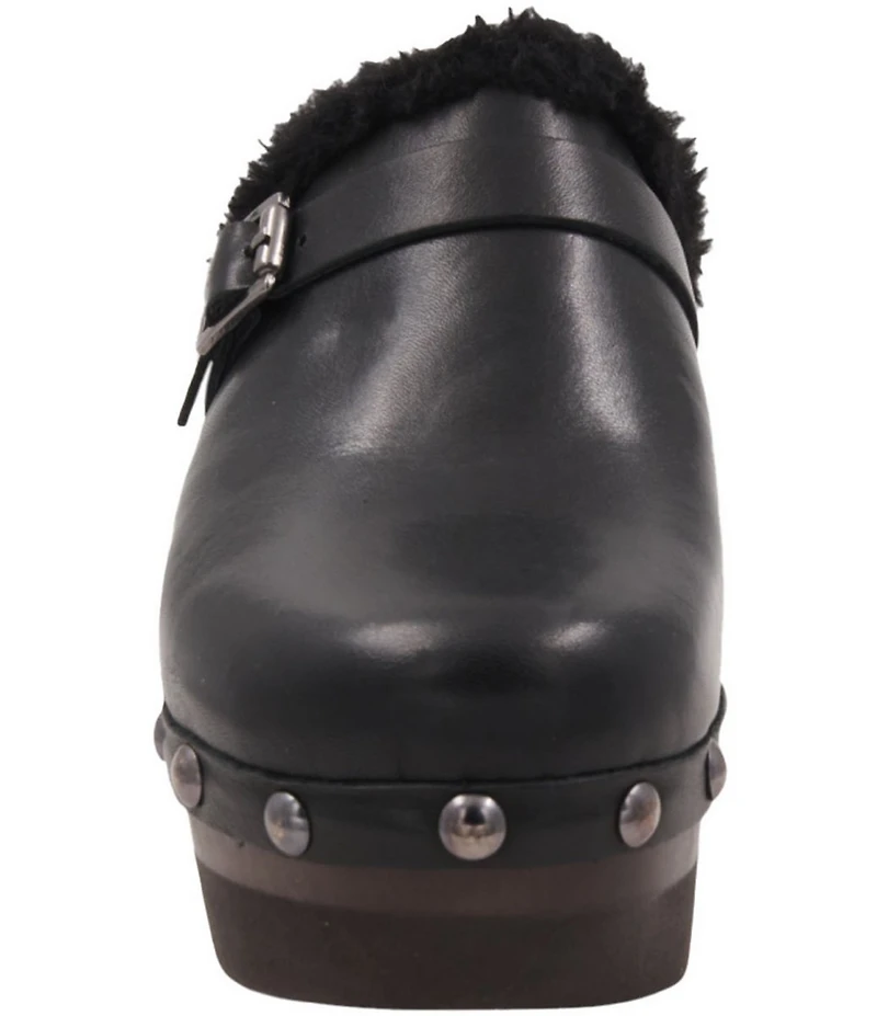 Andre Assous Orla Leather Faux Fur Lined Studded Clogs