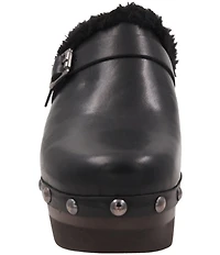 Andre Assous Orla Leather Faux Fur Lined Studded Clogs